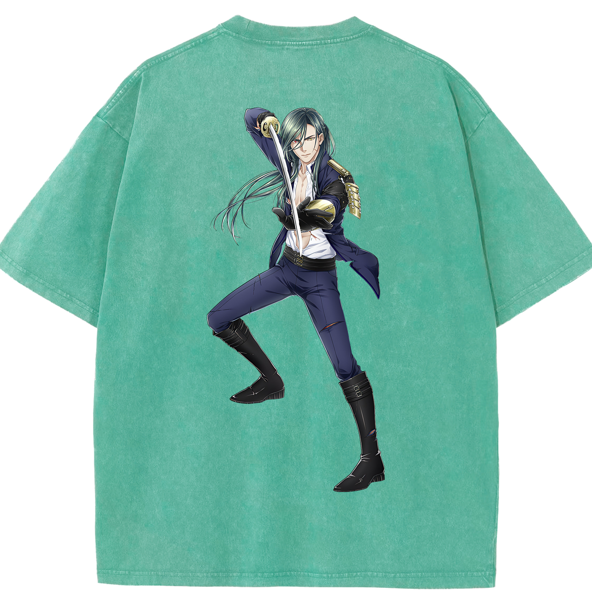 （画像用） 刀剣乱舞 Touken Ranbu 綿100% ヴィンテージ風 半袖Tシャツ（背面プリント）